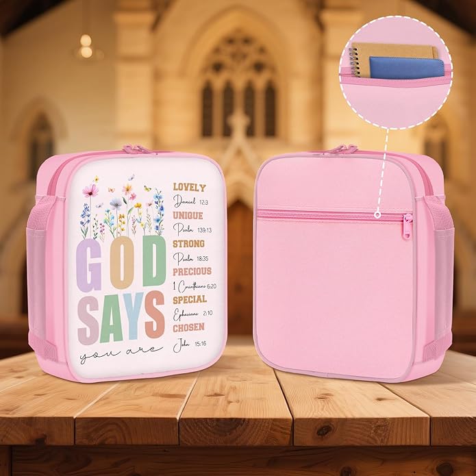 Bible Cover for Women, Bible Holder, Bible Cover With Handles, Bible Carrying Case, Bible Bags With Zipper and Pockets