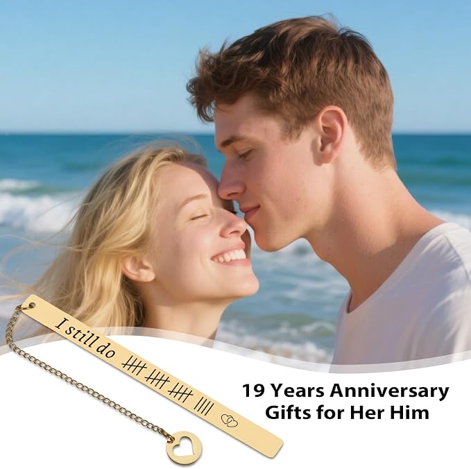 19 Years Anniversary Bookmark Gifts for Him Her Bronze 19th Anniversary-Wedding Gift for Couple Wife Husband Bookmark Gift for Women Men Book Lovers Wedding Christmas Valentines Birthday I Still Do