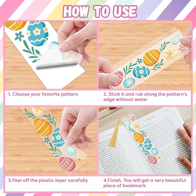 Peacoblue 30pcs UV DTF Bookmarks Transfer Stickers Wraps Easter Cross with Christianity for Women Men Reading, Waterproof Bookmarkers Decal(No Blank Bookmarks)for Acrylic Plastic Metal Blank Bookmark