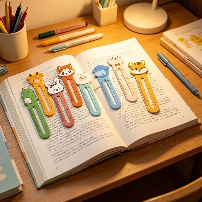 300 Pcs Cute Animal Bookmarks for Kids, Funny Cartoon Book Marker Clips 20 Styles Ruler Bookmarks Bulk Page Markers Holders for Students Teachers Readers Book Lovers School Rewards