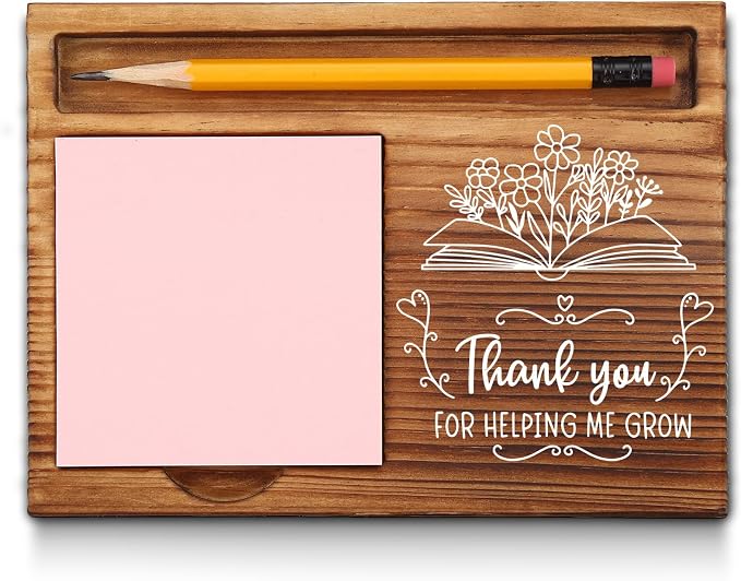 Thank You for Helping Me Grow Teacher Sticky Note Holder, Thank You Teacher Appreciation Gifts from Student Self-Stick Note Pad Holders GSH23