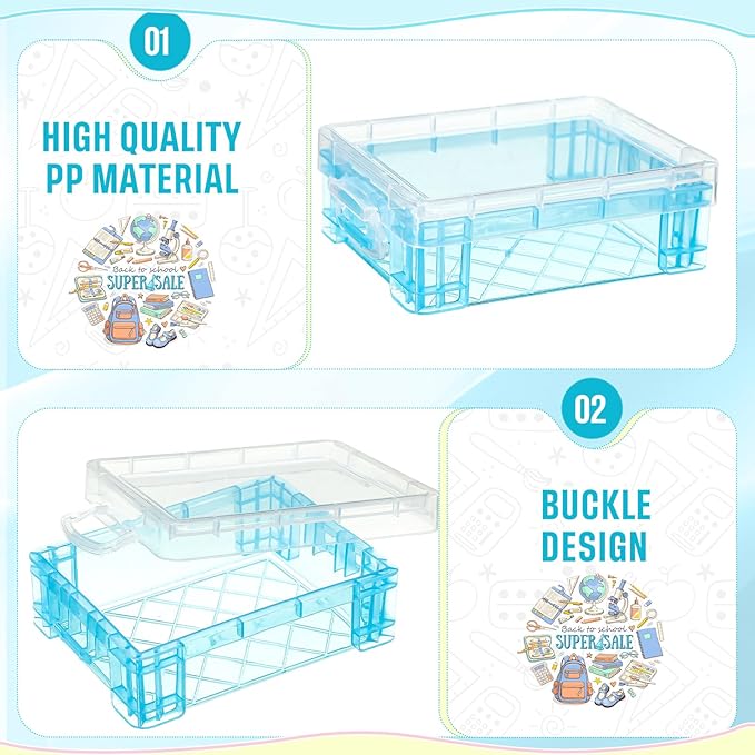 Suzile 25 Pcs Plastic Crayon Boxes with Snap Lids Crayon Storage Organizer Stackable Container Bulk Pencil Case for Pen Crafts Classroom Supplies(Red, Blue, Green)