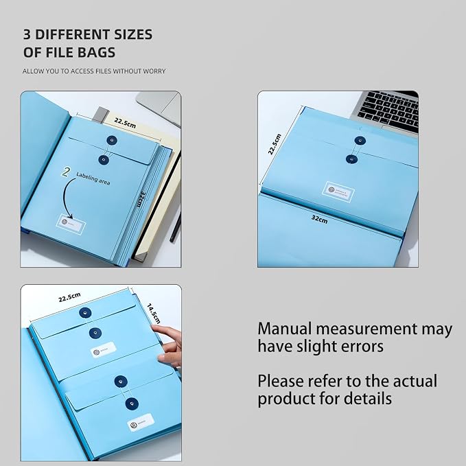Important Document Organizer for Family Records, Home Filing System with Tabs and Pockets for Passport, Birth Certificate, Insurance Policies, Legal Documents and Important Papers(Yellow)