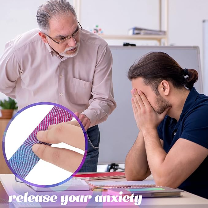 Gersoniel 36 Pcs Anxiety Sensory Stickers Strips Adhesive Textured Mental Health Calm Stickers Mindfulness Fidget Decals Stress Anxiety Relief Items for Therapy Office Desk(Gradient Style)