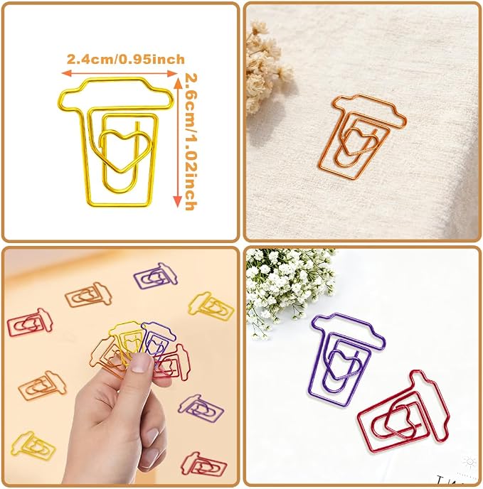 ELANE 36 pcs Paper Clips Bookmarks Dispenser Bookmark Memo Clip for School Teacher Office Supply Student Stationery. (Colorful-Cups)