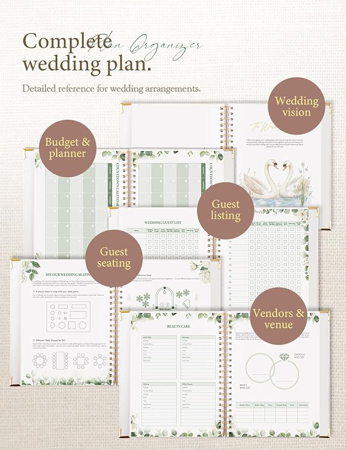 molekaus Wedding Planner Book And Organizer：Wedding Planner For Bride With Interchangeable Photo Cover & Embossed Design — Wedding Planner Bride to be Gifts, engagement gifts for couples 11.5*10.5in