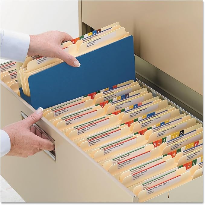 Smead File Pocket, Straight-Cut Tab, 1-3/4" Expansion, Letter Size, Blue, 25 per Box (73215)