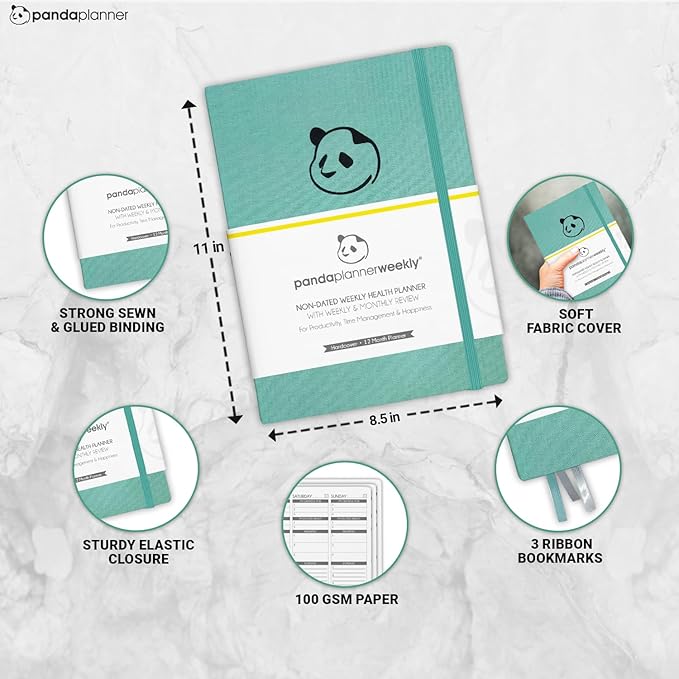 Panda Planner Mental Health Journal, Green