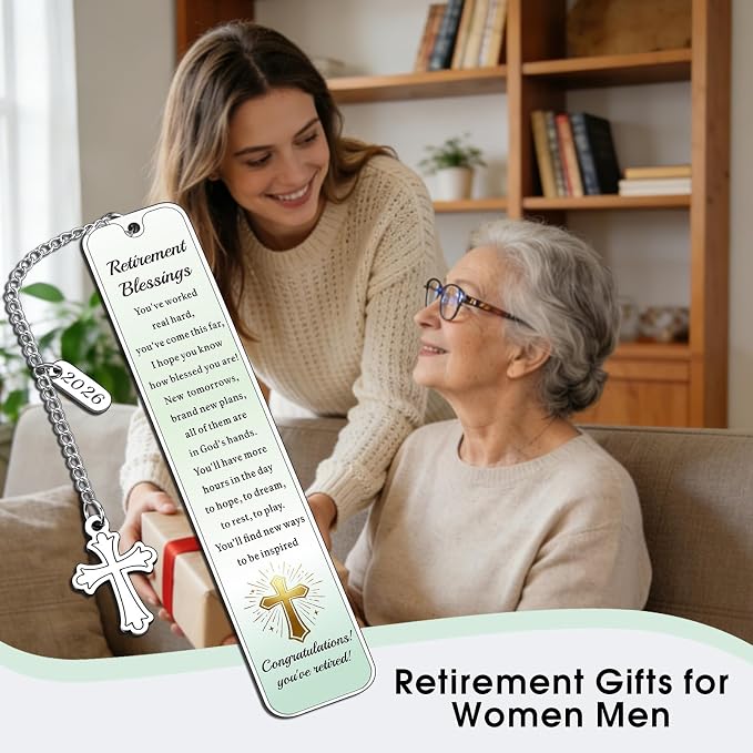 Christian Retirement Gift for Woman Man 2026 Happy Retirement Gifts for Women Men Friends Retirement Blessings Bookmarks for Teacher Pastor Nurse Farewell Going Away Gift for Coworker