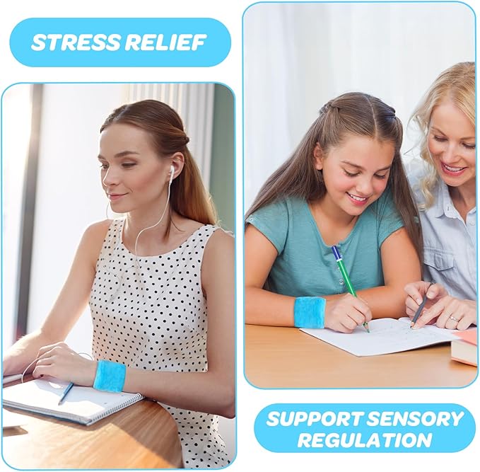Weighted Sensory Bracelets for ADHD, Autism, SPD and CP Kids, Deep Pressure to Improve Sensory Awareness, Soft Calming Tools to Enhance Focus & Hand Stability Perfect for Classroom and Home Use