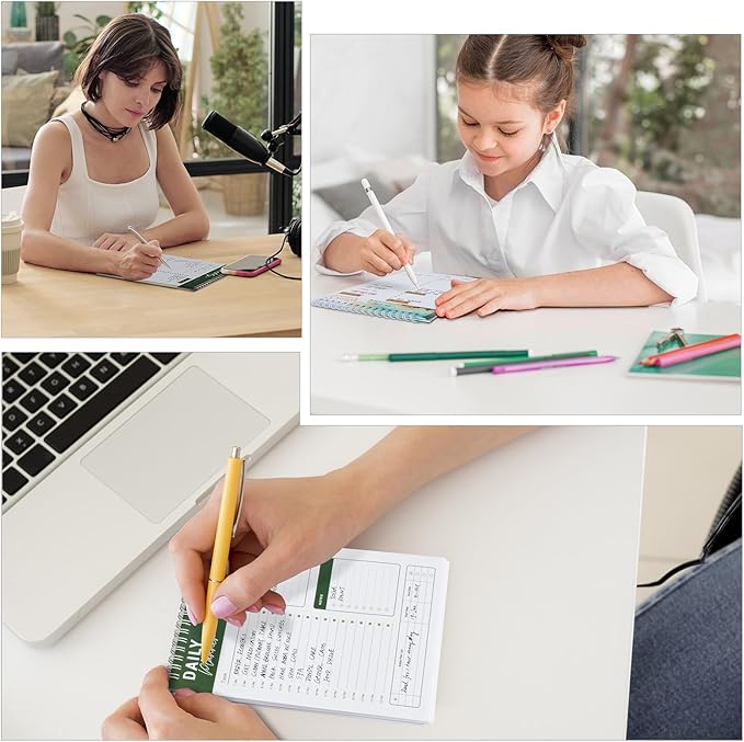 To Do List Notebook Daily Planner A5 CheckList Pad 52 Sheets, 5.9" x 8.2" Daily Schedule Goal and Tasks Setting Notepad Productivity Planner, Spiral Appointment Organizers, A5-LB