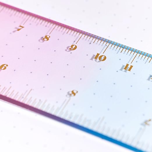 Erin Condren Ombre Essentials Acrylic Ruler, Measure in Style with a Colorful and Functional Ruler, Fun Desk Accessory for Every Profession