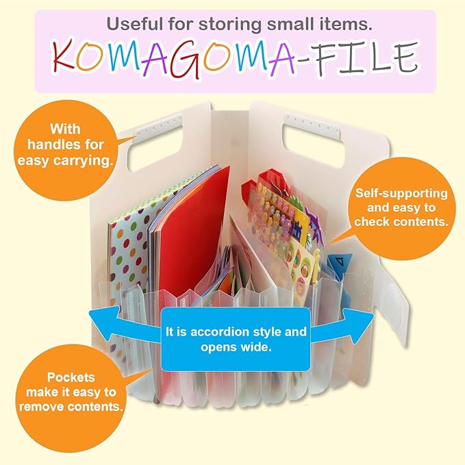 Sakura Komagoma File organaizer Expanding File Portable Document Paper Bill Receipt Organizer Home College School Office Supplies Letter Size