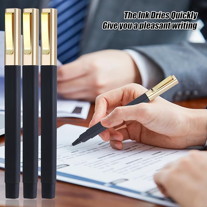 36 Pack Gel Pens Black 0.5mm Medium Point Black Gel Ink Pens with Cap Quick Drying Ballpoint Pen Smooth Writing Fine Point Pen for Journaling School Office Supplies