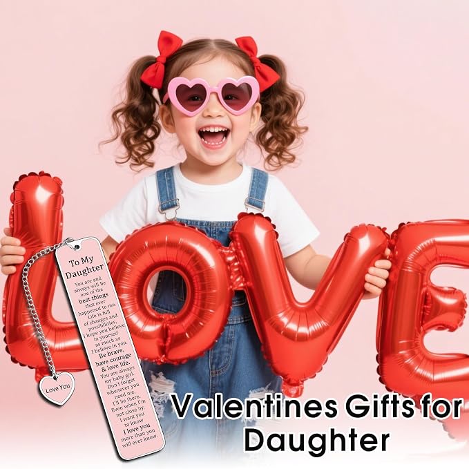 Daughter 5th 6th Graduation Gifts for Her to My Daughter Bookmark from Mom Dad 16th 18th Birthday Gift for Teen Girls Wedding Anniversary for Women Back to School Supplies