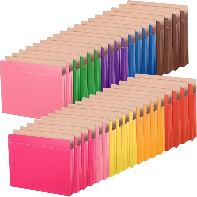 Tenceur 36 Pcs Expanding File Pocket Folder Organizer Letter Size Expandable File Folder 3.5 Inch Expansion Colored File Jackets for Office School 9.5 x 11.75 Inches 9 Colors