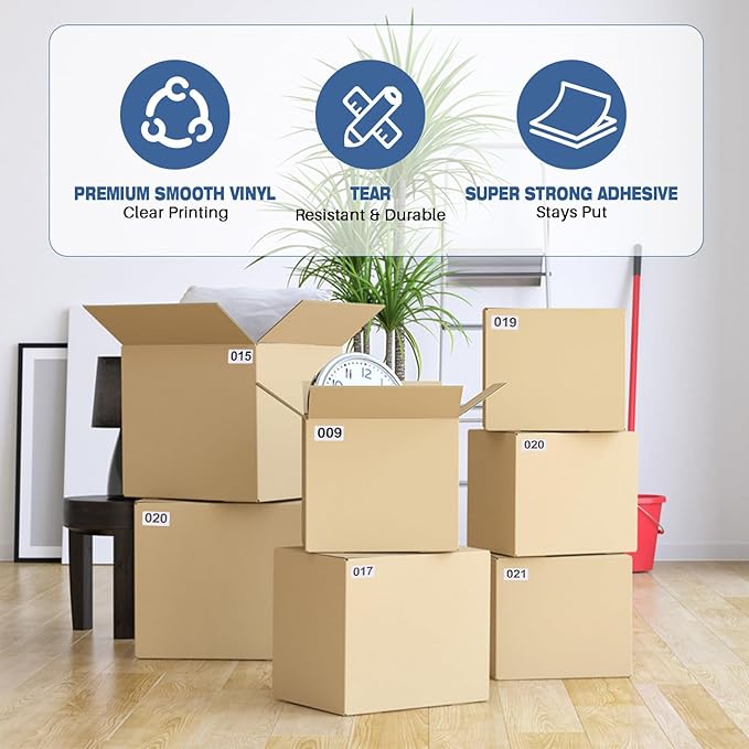 FUOYLOO 1 Roll 001-1000 Inventory Number Sticker Labels Self Adhesive Labels Consecutive Number Stickers for Indoor, Outdoor, Storage, Classification, Supplies