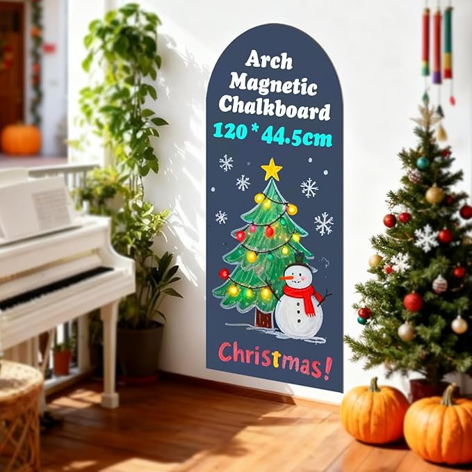 Arch Magnetic Chalkboard Contact Paper for Wall 47.2"x17.5" Self Adhesive Chalk Board Wallpaper for Home School Peel and Stick Chalkboard Magnet Contact Paper Roll Alternative Blackboard Paint