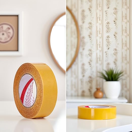 Double Sided Tape Heavy Duty,Extra Large Universal High Tack Mounting Tape, Strong Wall Adhesive Strips Fiberglass Mesh, Sticky Resistant Clear Tape,Picture Poster Decor, Adhesives and Fasteners