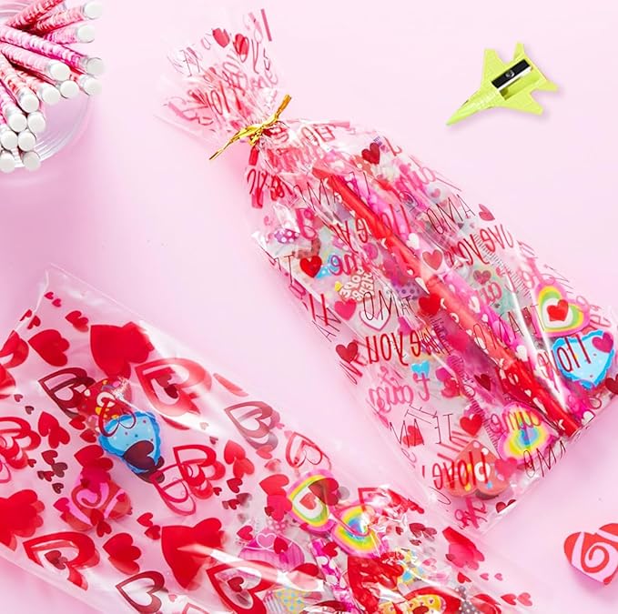 24 Pack Valentines Day Cards Stationery Set Includes Card,Pencils,Sharpener, Erasers,Notebook and Stickers for Classroom Exchange Party Favors Supplies ﻿