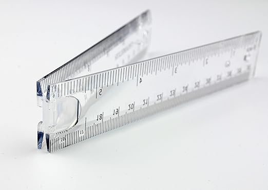 Innovative Design Folding Ruler Pack/1, unfolds to a Length of 30cm (12"), When Folded, it conveniently Reduces to a Compact Size of 15cm(6 "), Clear Ruler 12", Portable and Easy to Carry