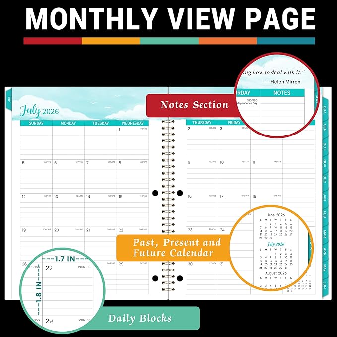 Student Planner 2026-2027 - Academic Planner 2026-2027, July 2026 - June 2027, 11" × 9", Weekly Lesson Planners, Monthly & Weekly School Planners for Middle or High School, Stickers, Week's Goals, Tabs