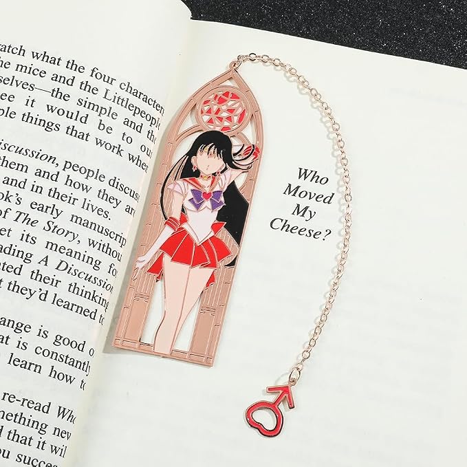 5 Style Anime Magical Girl Book Marks - Metal Bookmarks Gifts for Girls, Anime Fans, Book Lovers Student Men Women, Birthdays, Christmas, Valentine, School Supplies Book Accessory (Red Girl)