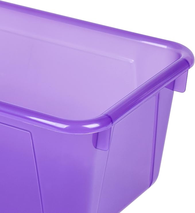 Storex Small Cubby Bins – Plastic Storage Containers for Classroom, 12.2 x 7.8 x 5.1 inches, Candy Violet, 5-Pack (62478A05C)