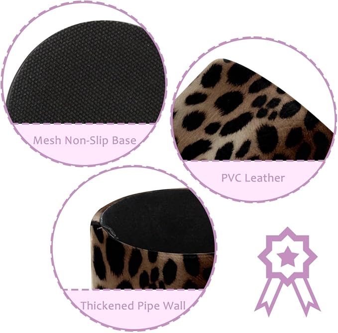 Leather Pen Holder for Desk, Leopard Print Makeup Brushes Holder Pencil Cup Multifunctional Desktop Organizer Caddy for Home School Office Desk Accessories