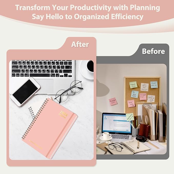 2026 Planner, Weekly and Monthly Calendar Academic Planner, Jan 2026 - Dec 2026, Planning Agenda Book for Desk Accessories and School Supplies - Letter Size(8.5'' x 11'')