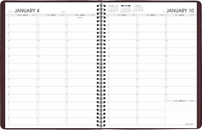 AT-A-GLANCE 2027 Appointment Book Planner, Weekly, 13-Month Jan-Jan, 8.25" x 11", Winestone (709505027)