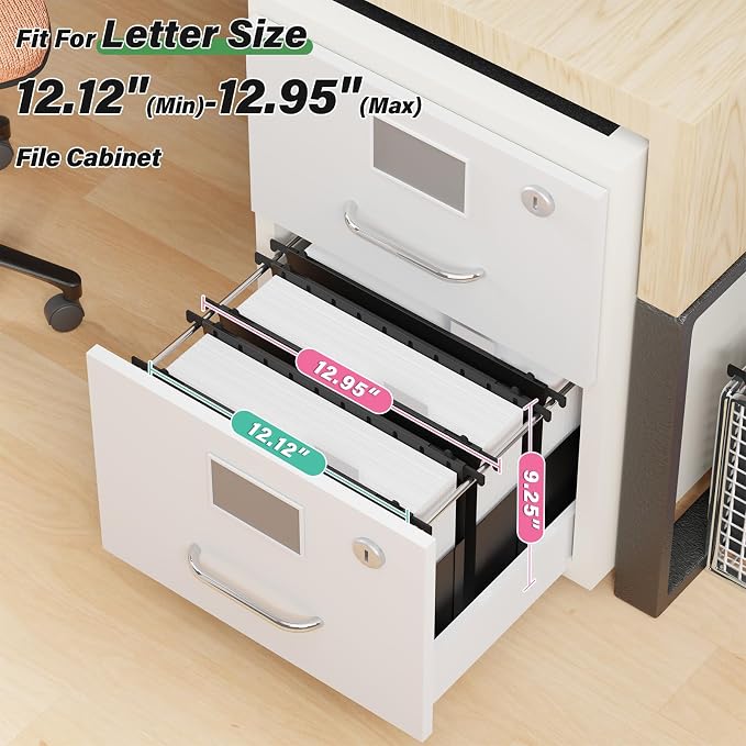 Ansook Plastic Hanging File Folders Letter Size, 6-Pack Hanging File Folder with 1/5-Cut Tabs, Black File Folders Hanging Organizers for Filing Cabinet, Bulky Files & Medical Charts