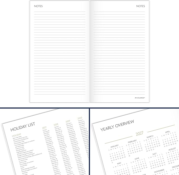 AT-A-GLANCE 2027-2028 Planner, 2 Year Monthly Planner, 3.5" x 6", Pocket Size, Badge, Floral (1842F-021-27)