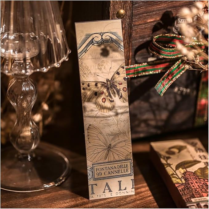 30Pcs Vintage Aesthetic Bookmarks, Antique Newspaper & Retro Art Page Markers, Old World Map Building Floral Design for Book Lovers (The Past)