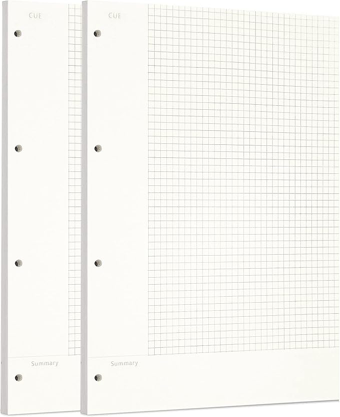 Zelten 2 Pack A4 120 Sheets/240 Pages Connell Loose Leaf Punched Paper Refills Paper for 4 Hole Binder Personal Organizer Diary Notebook Refillable Planner