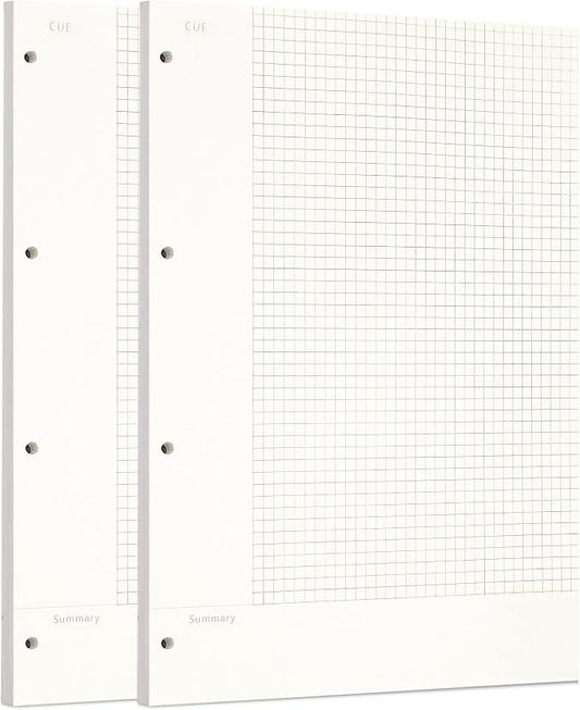 Zelten 2 Pack A4 120 Sheets/240 Pages Connell Loose Leaf Punched Paper Refills Paper for 4 Hole Binder Personal Organizer Diary Notebook Refillable Planner
