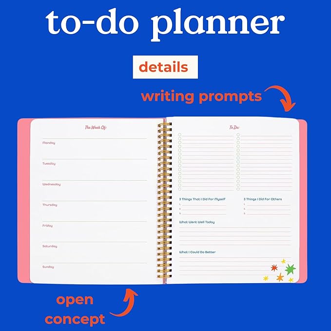 ban.do Undated Daily To Do Planner, Personal Organizer Schedule Planner for To-Do Lists and Self Care, Let Me Write That Down