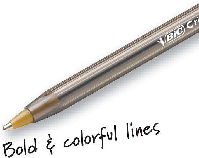 BIC Cristal Xtra Bold Ballpoint Pens,Bold Point (1.6mm) For Vivid And Dramatic Lines,Assorted Colors,Perfect Ink Pens,24 Count (Pack of 2)