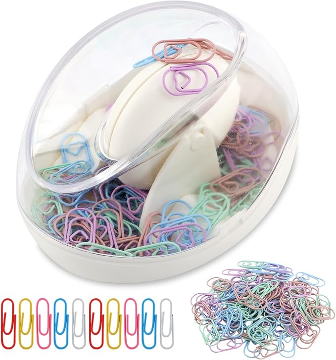 Magnetic Paper Clip Holder with 110pcs Colorful PaperClips,Paper Clips Dispenser Holder,Non-slip Stability Design,Paperclip Holders for Desk School Office Organizer Accessory