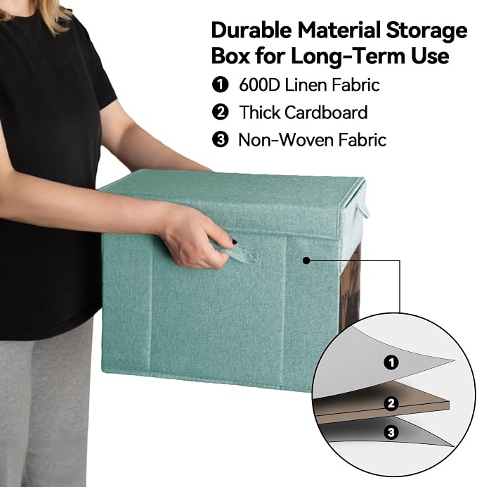 2 Pack Comic Book Storage Box with Lid for Modern Age, Collapsible Magazine Organizer with Clear Window, Green
