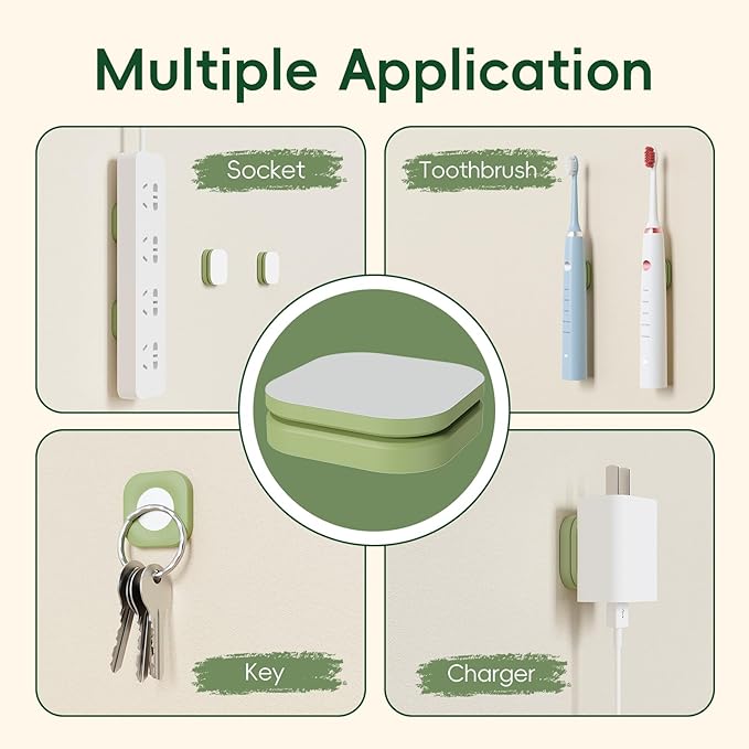 Magnetic Remote Control Holder Wall Mount Self-Adhesive, 6 Pack Upgraded Silicone Remote Organizer Storage Wall Holder for Home Office TV, Fan and Air Conditioner Remote Control 6 Green