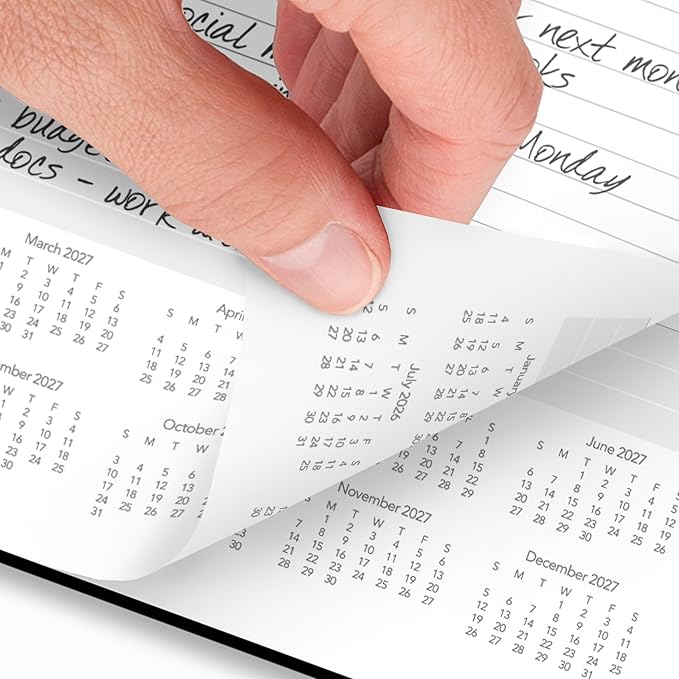 AT-A-GLANCE Undated Planning Notebook with Reference Calendars, 8.5" x 11", Large, Plan. Write. Remember., Black (7062090526)