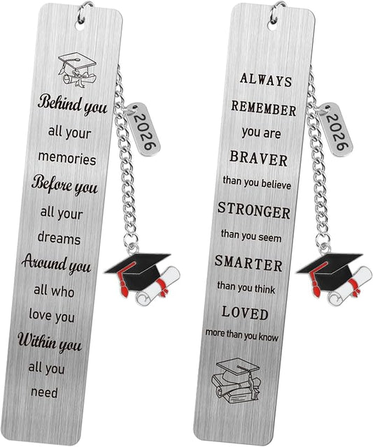 2026 Graduation Gifts for Him Her,Graduation Inspirational Bookmark Elementary High School Seniors College Graduation Gifts for Nurse Students Book Lovers-2Pcs