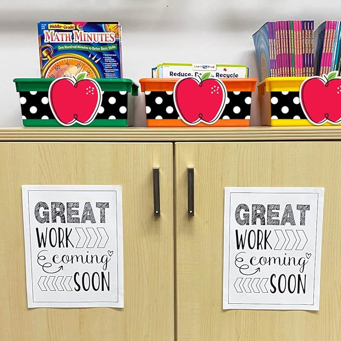 CTP Doodle Apple Red 6" Cut-Outs Learning Décor Accents for Classroom (Creative Teaching Press 10589)