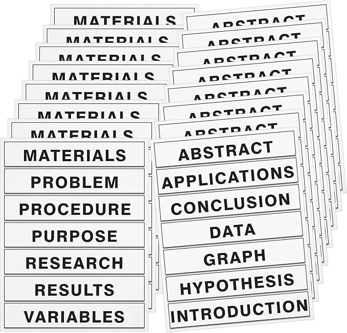 Lewtemi Self Adhesive Presentation Science Fair Subtitles Display Boards for Classroom Office Science Fair Titles Supplies(8 Set)