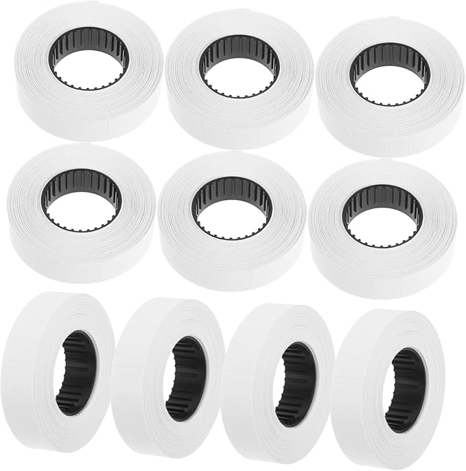 LALAFINA 10rolls Compatible Price Labeller Paper Label Paper for Price Tags Easy to See Adhere