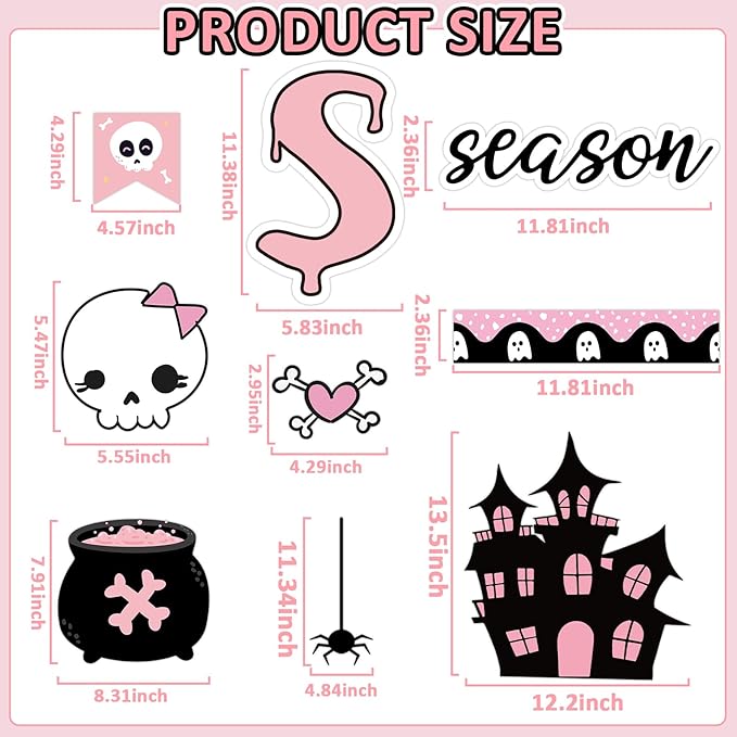 Halloween Ghost & Pumpkin Paper Cutouts - Spooky Season Decors for Classroom, Home & Party Wall