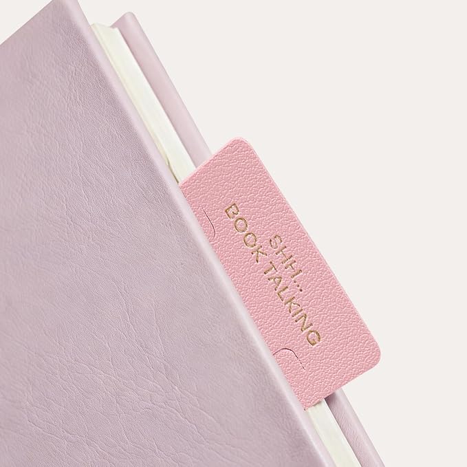 Leather Bookmark for Reading Women, Shh Book Talking Bookmarks, Index Book Marks for Book Lovers, 6 Pcs Light Color Set