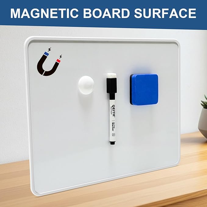 Magnetic Dry Erase Boards, 6 Pack 9 x 12 Inch Double Sided Portable Personal Small Whiteboards, Include 6 Markers, 6 Erasers, 12 Magnets for Kids, Students, Teachers Classroom School Supplies