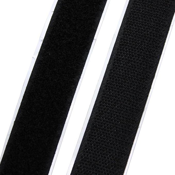 BlueDot Trading Self Adhesive Double-Sided Sticky-Back Hook and Loop Interlocking Tape for Home, Office, or Crafts, 3/4” (.75 inch) Wide, Black, 2 Feet